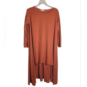 Saga Womens Dress Lagenlook High Low Made Italy Relaxed Artsy Flowy Oversized XL